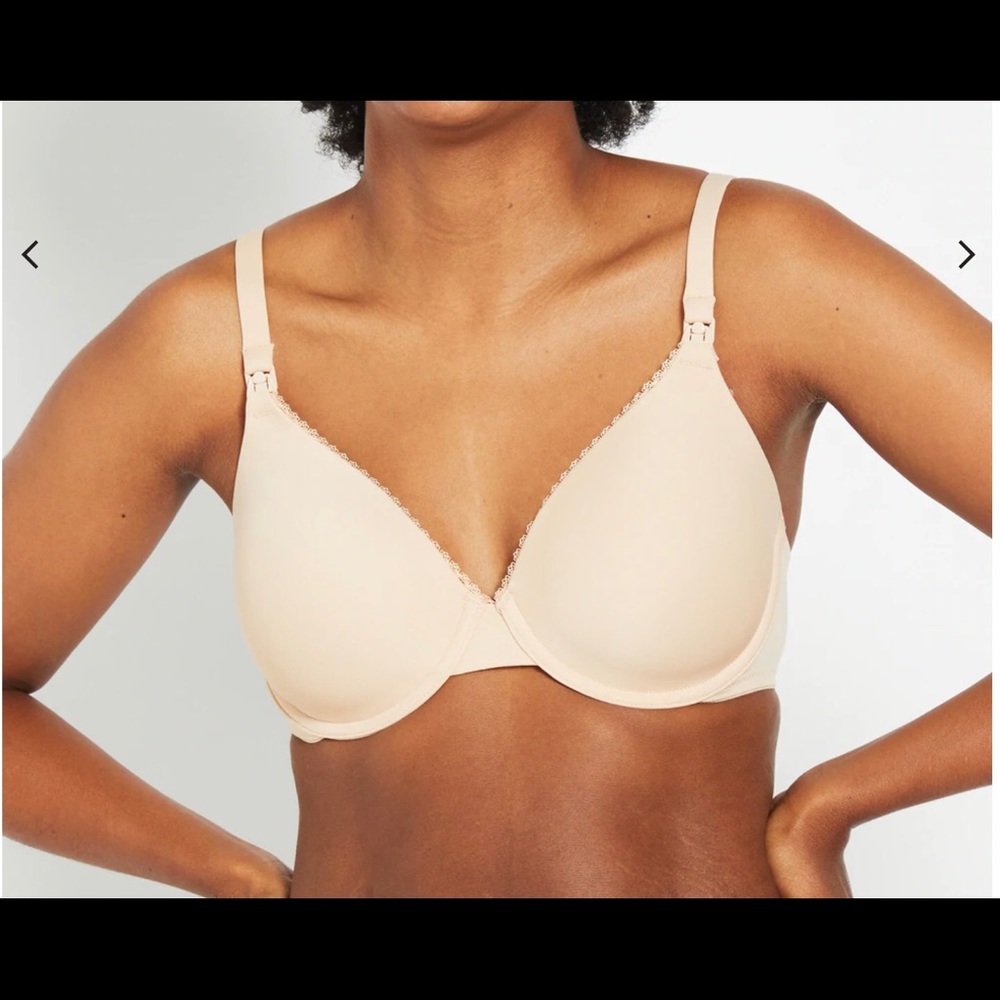 Womens New Motherhood maternity 38C Clip down Nursing Bra Underwire Padded beige